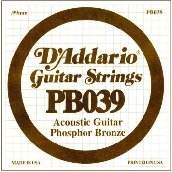 D'Addario Phosphor Bronze Single String, .039 (5) (DD-PB039)