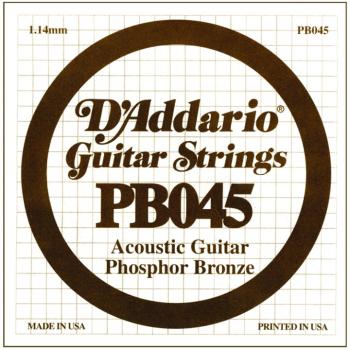D'Addario Phosphor Bronze Single String, .045 (5) (DD-PB045)