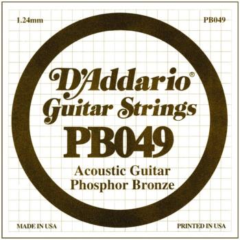 D'Addario Phosphor Bronze Single String, .049 (5) (DD-PB049)