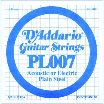 D'Addario Plain Steel Single Strings, .007 (10) (DD-PL007)