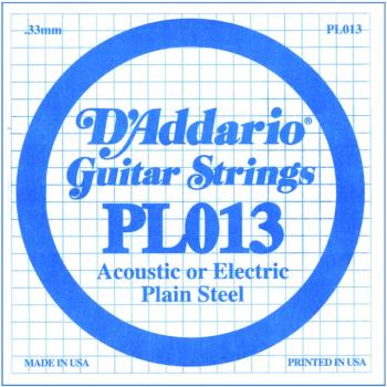 D'Addario Plain Steel Single Strings, .013 (10) (DD-PL013)